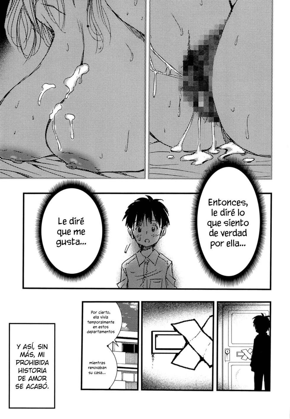 [Matsuyama Seiji] 56-sai Bust 256cm Danchizuma Ookiku Tareta Jukujo no Chibusa... Boku wa Kono Hito de Doutei o Sotsugyou Shita. | La madura ama de casa de 56 años y un busto de 256 [Spanish] - Page 38