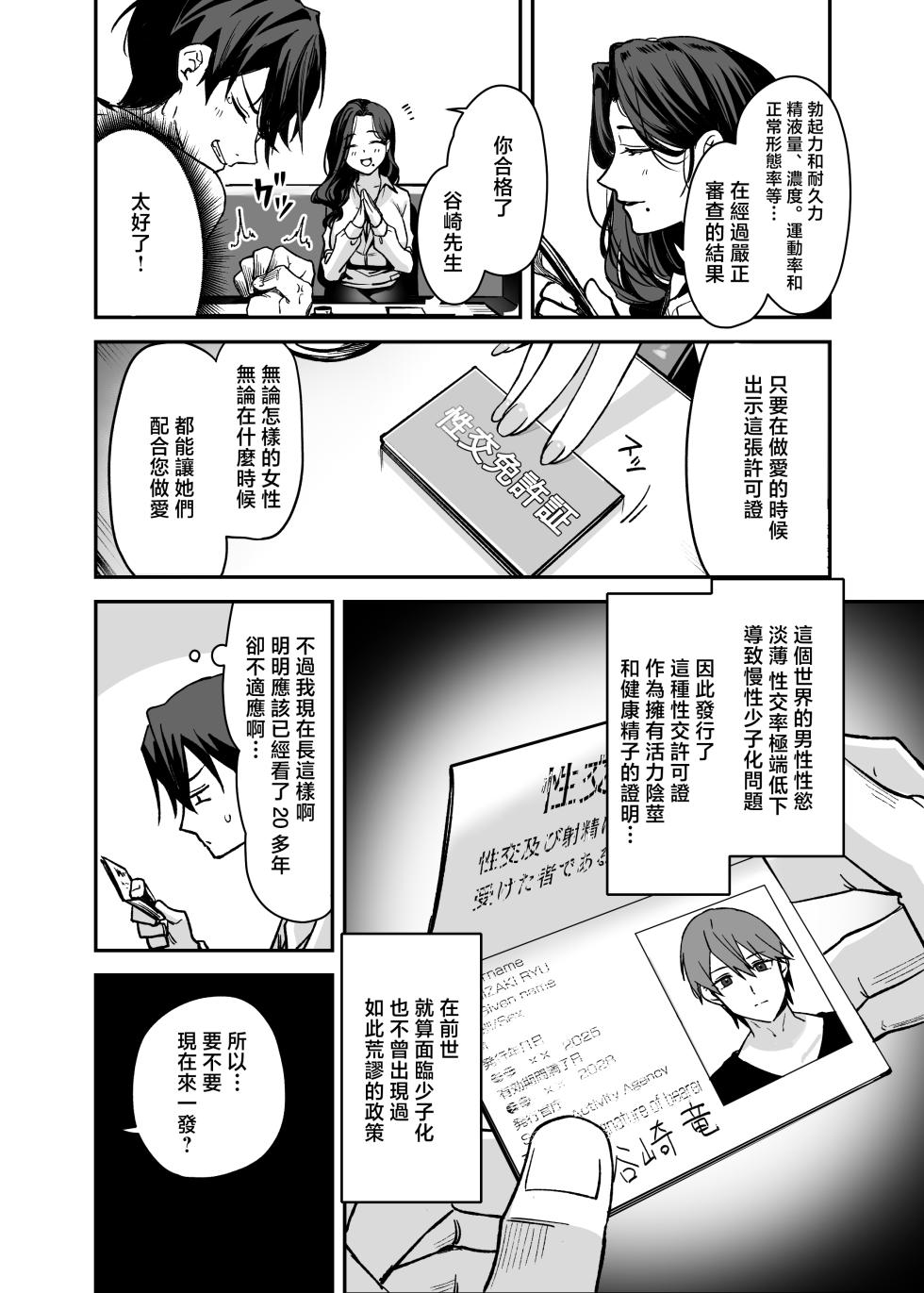 [Little Hopper (Hashibiro Kou)] Sex ni Menkyo ga Hitsuyou ni Natta Sekai [Chinese] [Digital] - Page 3