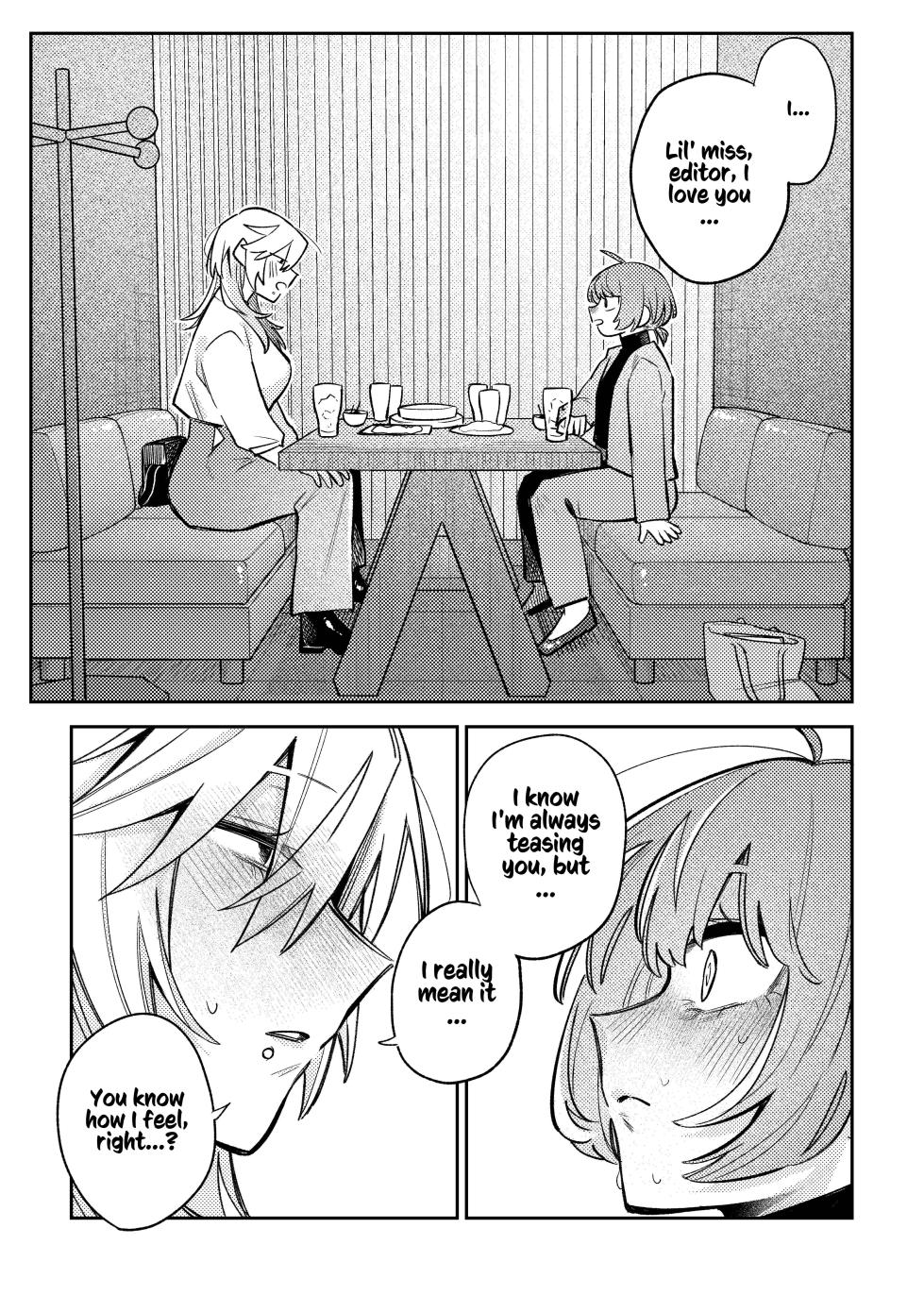[Dozuke Taira Yuri Teikoku (Suzuo)] Urekko Mangaka-san to Shigodeki Henshuu-san | Popular Manga Artist and Work Adept Editor [English] [Kusanuu] - Page 16