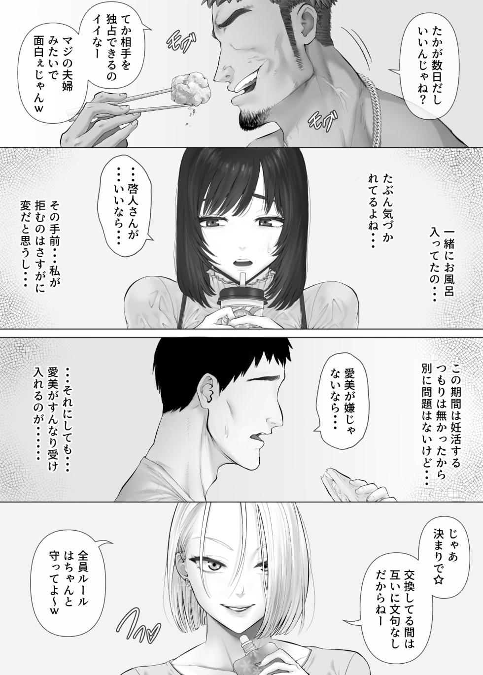 [Mitsumitsu Niku (Hikitogu)] LeveChi na Swapping 3 ~Honrosareru Fuufu Hen~ - Page 22