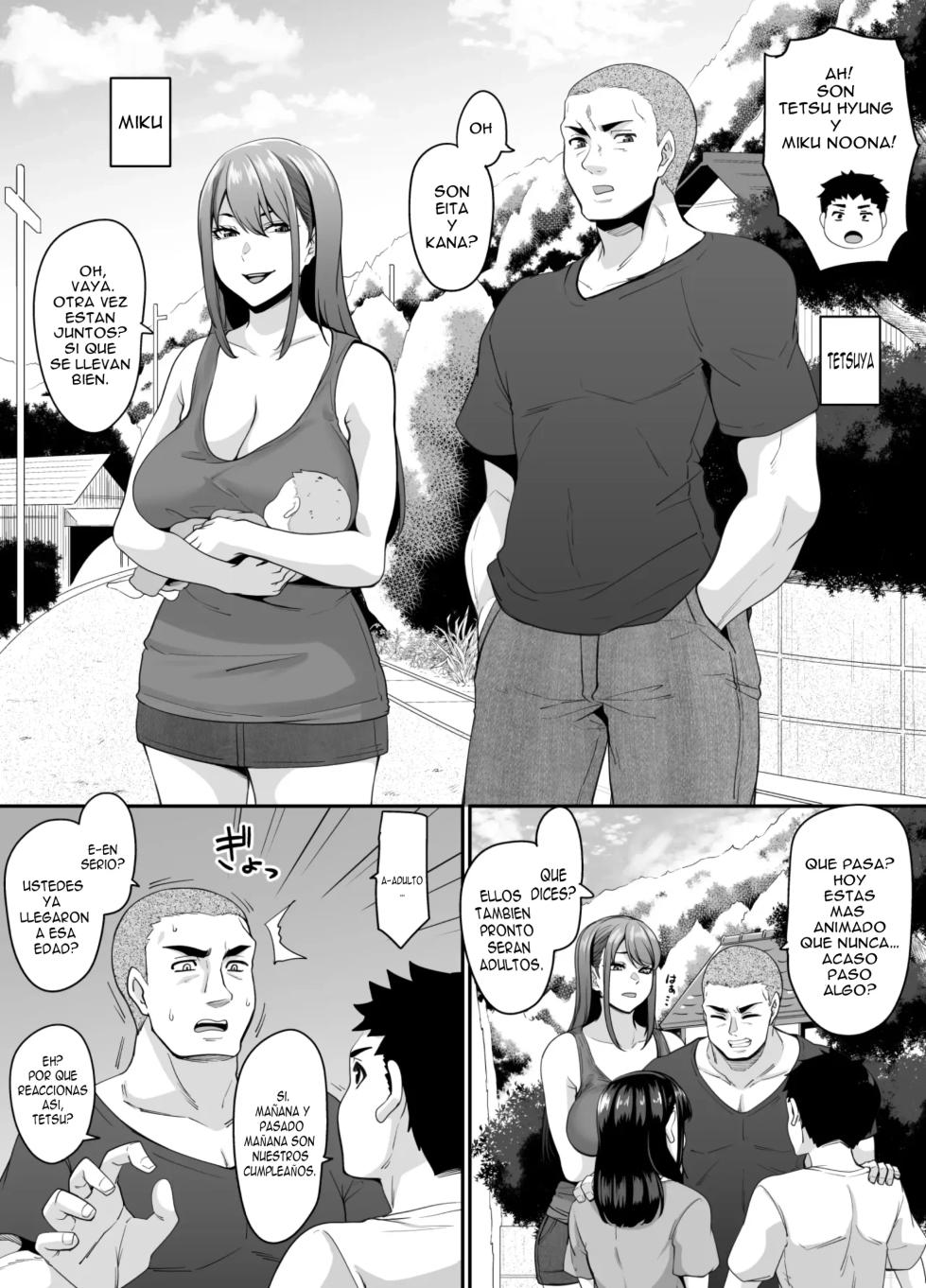 [Tiramisu Tart (Kazuhiro)] Onna Amarimura no Inshuu ~Otoko wa Juunin Haramasete Ichininmae Toiu Inaka no Fuuchou~｜Costumbre de la aldea con Exceso de Mujeres ~La tendencia rural de que un hombre debe dejar embarazadas a 10 personas para ser un adulto respetable~ [Spanish] [E COMICKERO XD] - Page 5