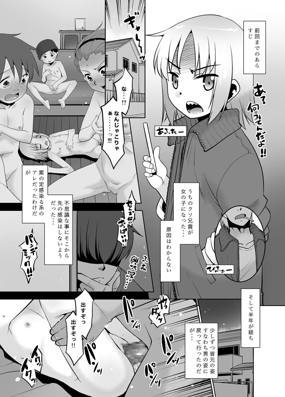 [T.4.P (Nekogen)] Uchi no Aniki ga Onna no ko ni natta kara Minna de Mawasou ze! 2 [Digital] - Page 2