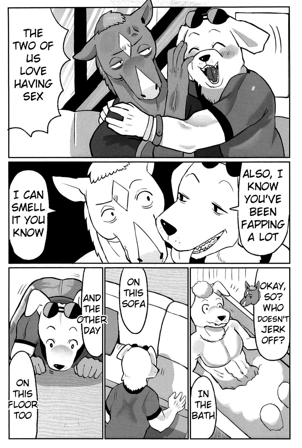 (Shinshun Kemoket 11) [hanamuke (Igarashi Hazuki)] Can I beat a dog's dick? Let's Find Out!! (BoJack Horseman) - Page 5
