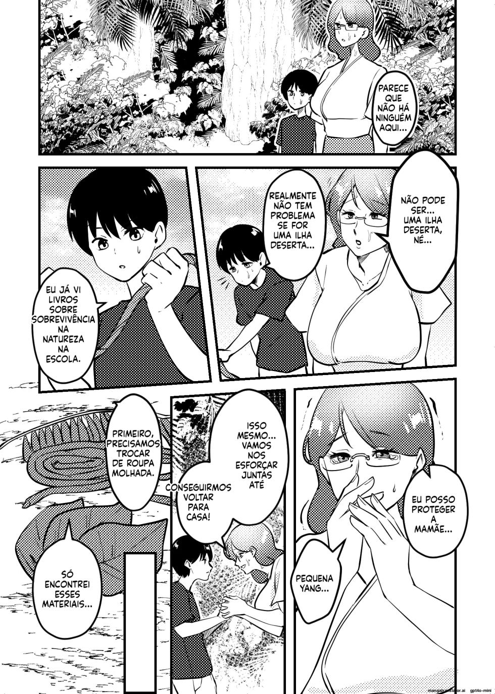 [Maria Planet (Katano Chika)] Mama to Musuko ga Mujintou de Love Love Sex suru Hanashi | MEU FILHO, UMA ILHA DESERTA E BAGUNÇADA [Portuguese-BR] - Page 4