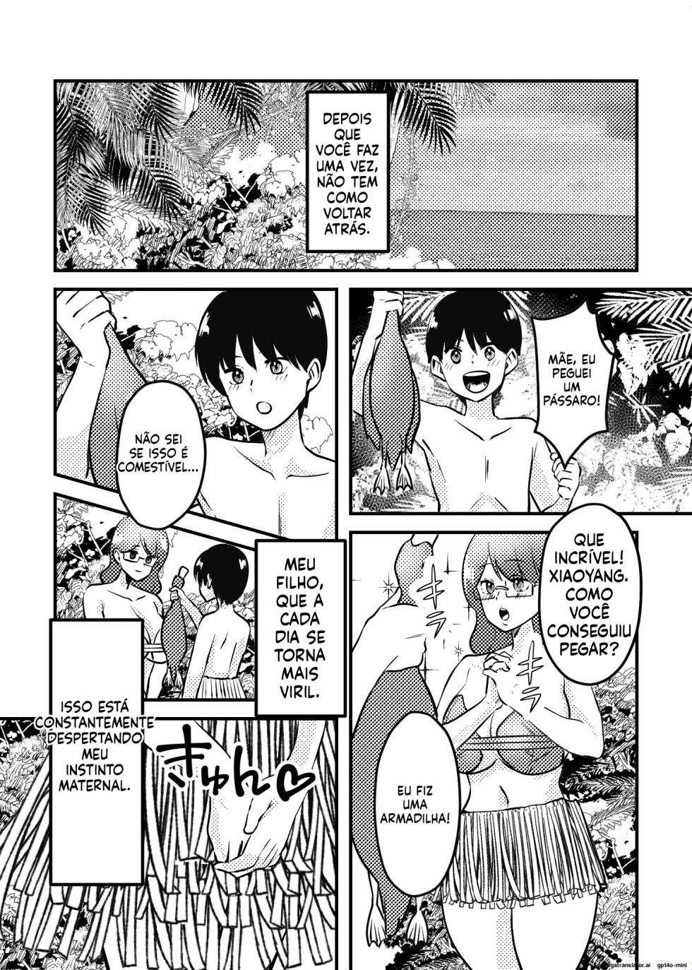 [Maria Planet (Katano Chika)] Mama to Musuko ga Mujintou de Love Love Sex suru Hanashi | MEU FILHO, UMA ILHA DESERTA E BAGUNÇADA [Portuguese-BR] - Page 23
