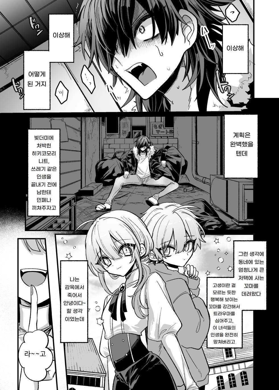 [Kanshouyaku (miska)] Kinjo no Gaki o Yuukai Shitara Wakarase Mesuiki Jigoku ga Matteita Hon | 근처의 꼬맹이를 유괴 했더니 참교육 암컷 절정 지옥이 기다리고 있었던 책 [Korean] [도레솔] - Page 3