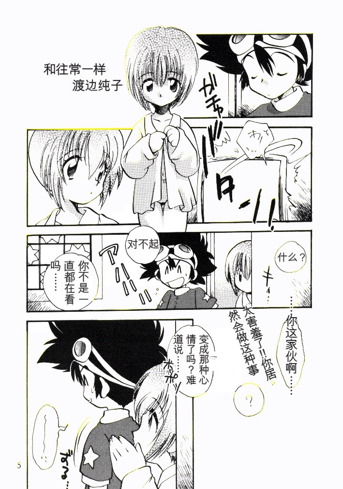 [Bikkuri Gyouten (Umino Dozaemon, Watanabe Sumiko)] Yagamikunchi no Katei no Jijyou (Digimon Adventure) [Chinese] [AI翻译] - Page 4