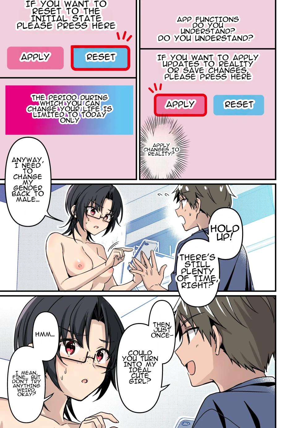 [TSF no F (NOMU)] Jinsei Kaihen Appli de Barairo no Hibi? ~Jibun o Ukkari Dosukebe Bishoujo ni~ | Rosy Days with a Life-Altering App? ~Accidentally Turning Myself (♂) into a Super Lewd Beauty (♀)~ - Page 9