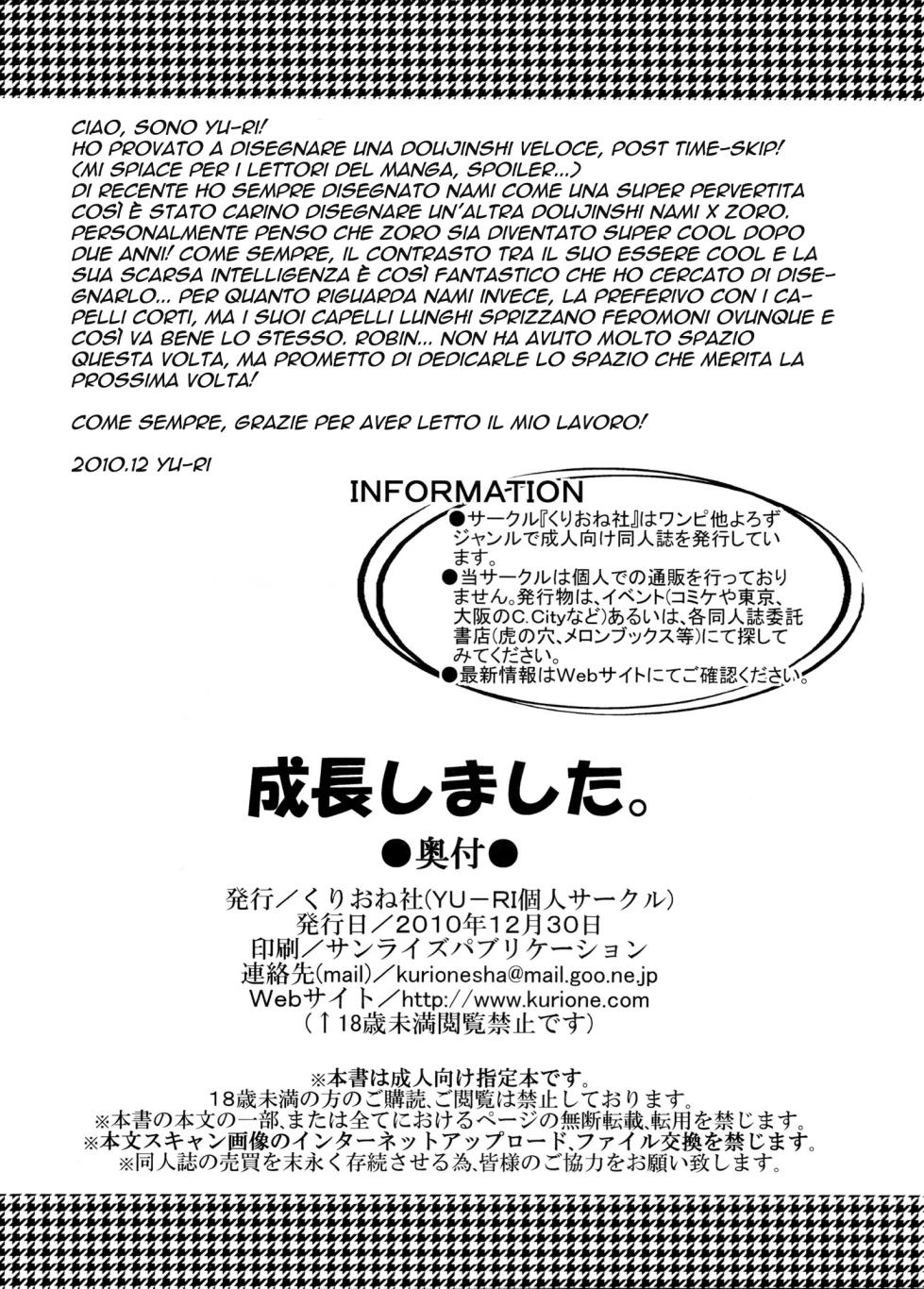 (C79) [Kurione-sha (YU-RI)] Seichou Shimashita. | Sei cosi Cresciuta (ONE PIECE) [Italian] - Page 19