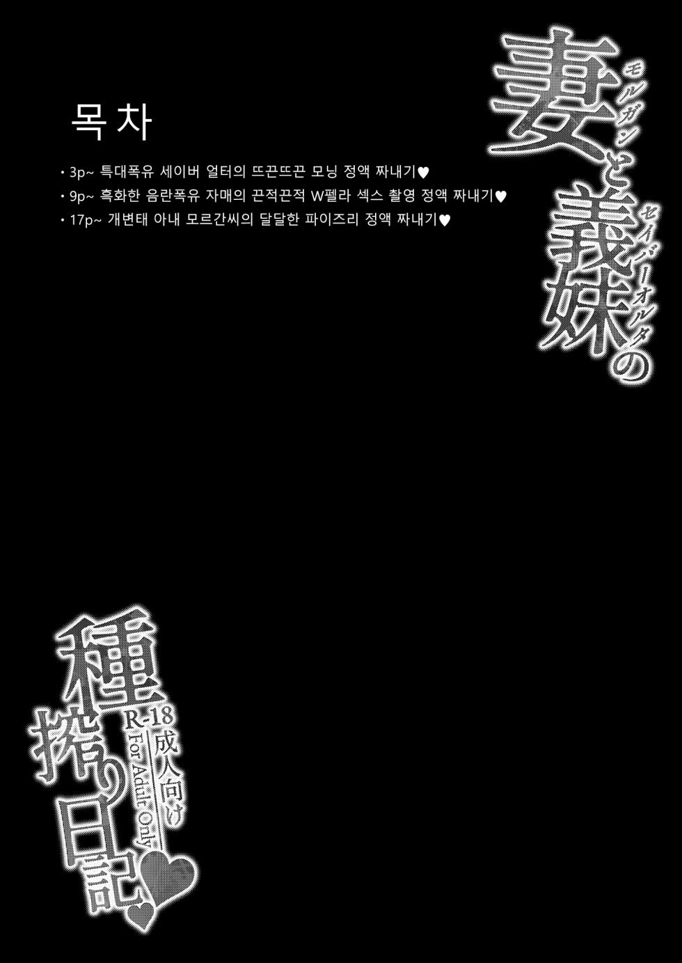 (C101) [ZENTANGLE (Hirasawa Zen)] Morgan to Saber Alter no Tane Shibori Nikki + Omake  | 모르간과 세이버 얼터의 정자 짜내기 일기 + 덤 (Fate/Grand Order) [Korean] [Decensored] [Digital] - Page 3