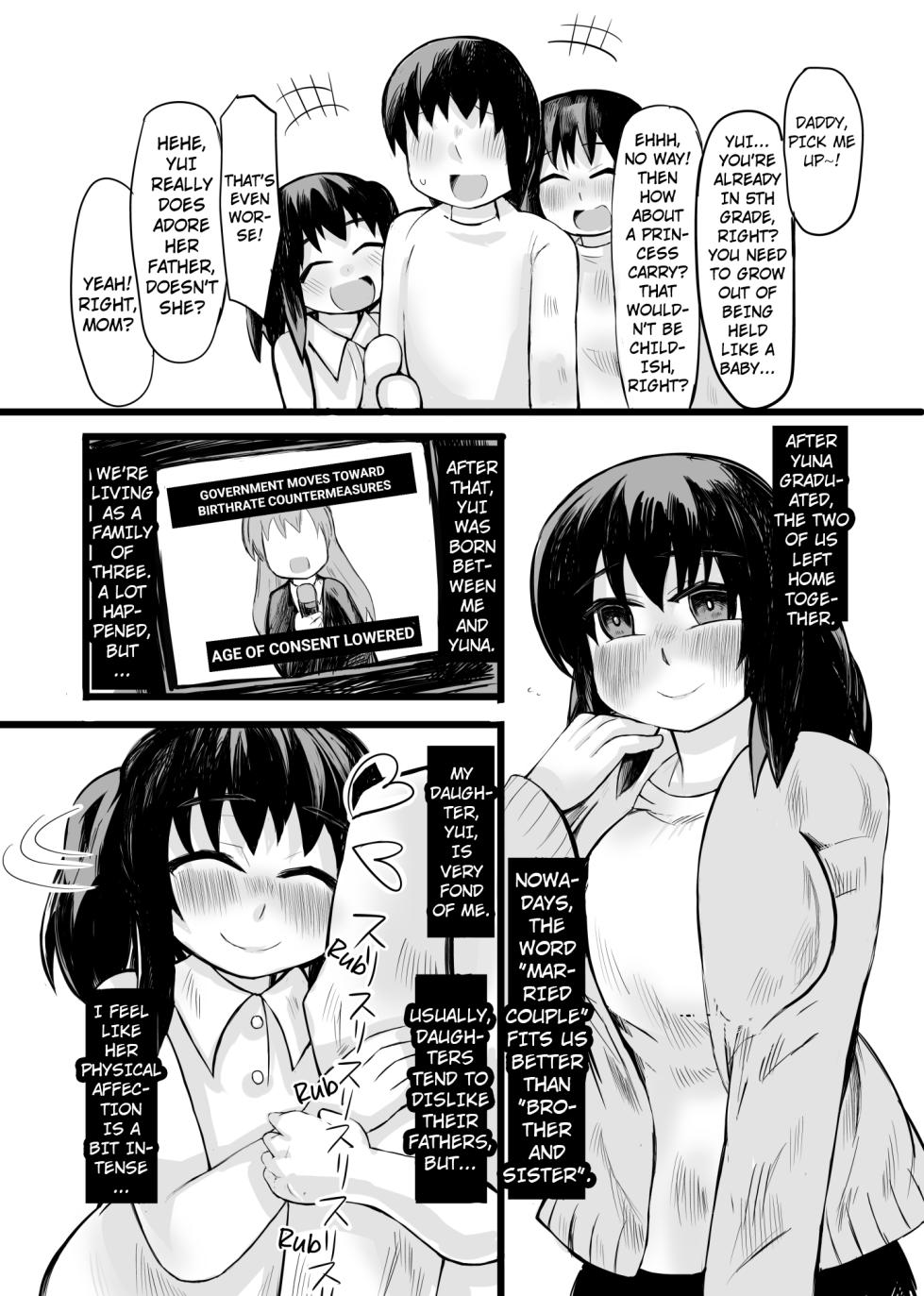 [14cm (Gao)] Otou-san! Okaa-san yori, Watashi to Ecchi Shiyou yo! | Dad! Have Sex with Me Instead of Mom! [English] [FueledByMBG] - Page 4