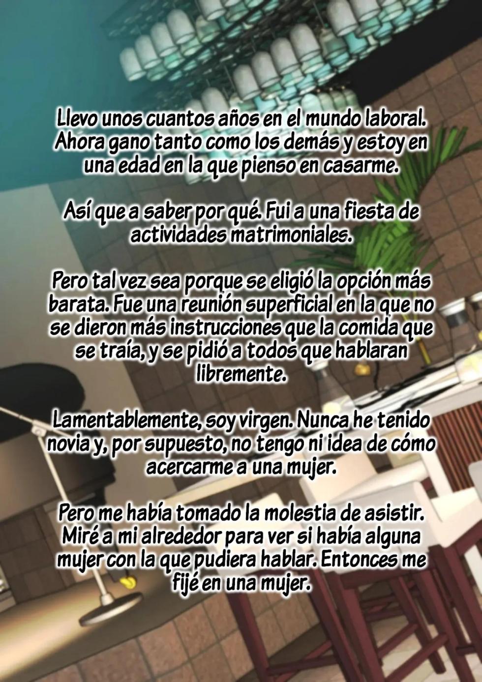 [Waribashi Kouka] Kon Katsu Hajimetara Urenokori Babā ni Semara Retanode Niku Benki o Zentei ni o Tsukiai Shite Mita [Spanish] - Page 2