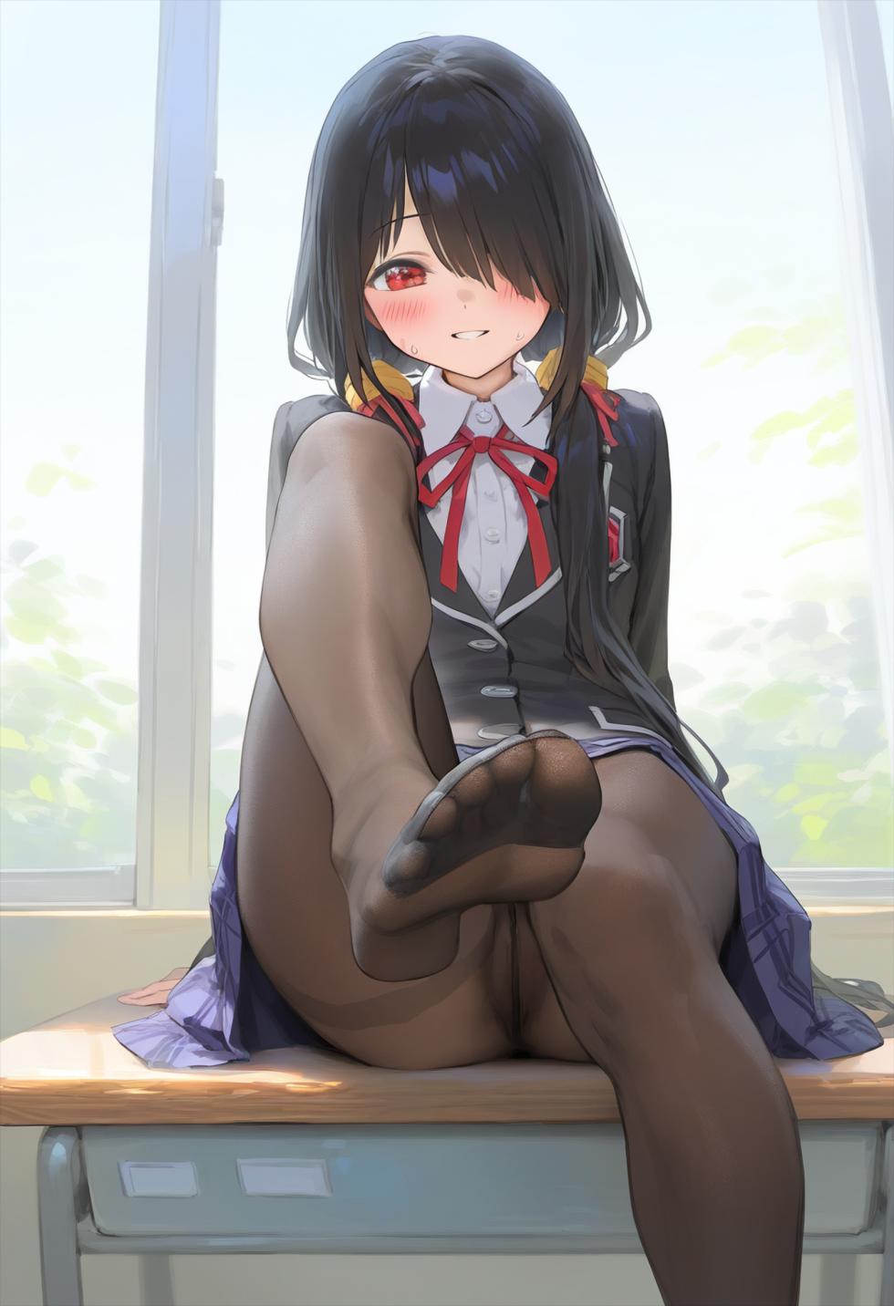 [スクラロース ]  校服时崎狂三-黑丝裤袜 恋足癖福利   [AI Generated] - Page 6