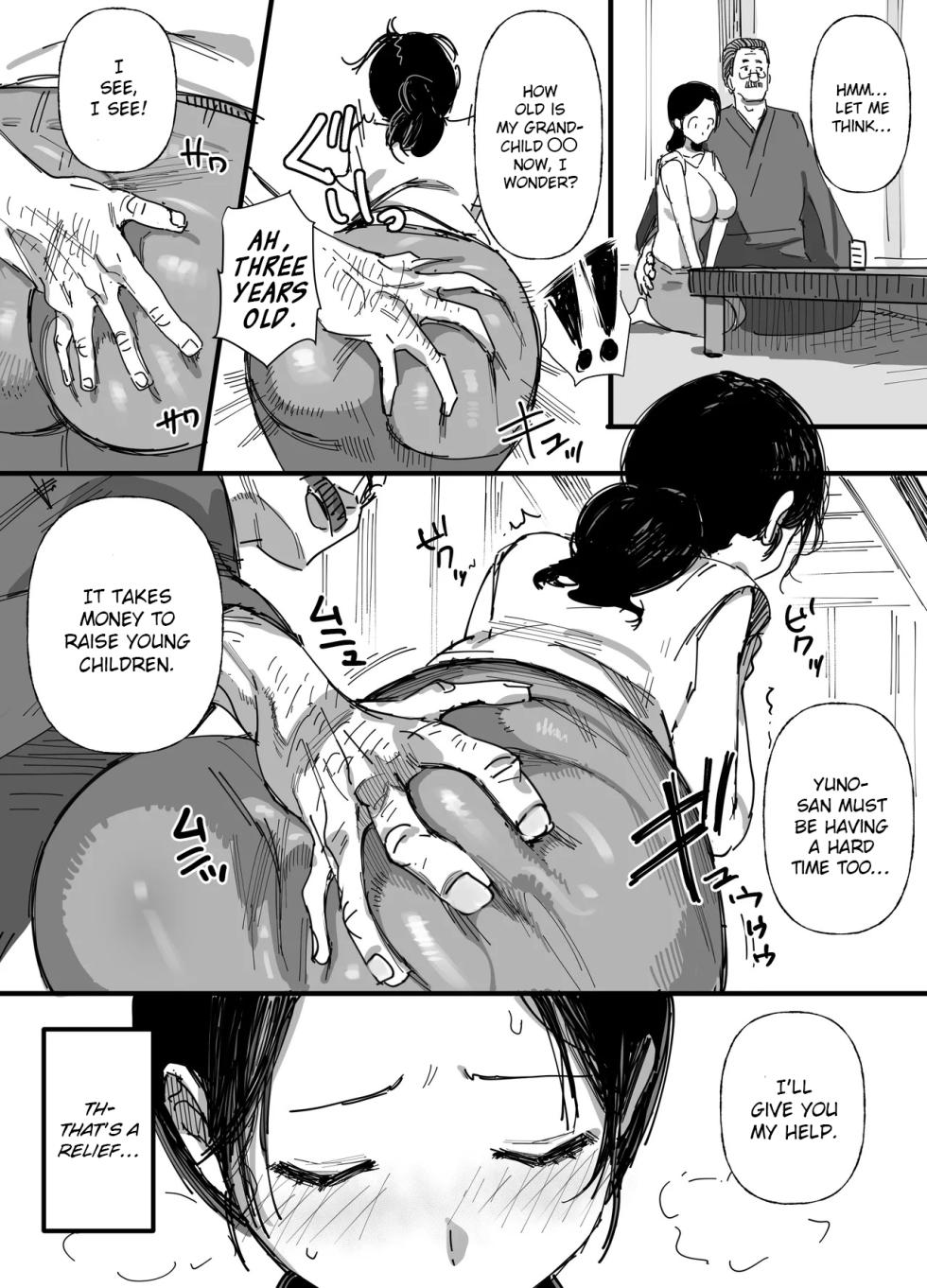 [Dynamic Mom (Onodera)] Otto no Shakkin Nakadashi Hensai Gifu ni Mi o Uru Komochi Tsuma | My Husband’s Debt: A Wife Sells Herself to Her Father-in-Law as Creampie Repayment [English] - Page 9