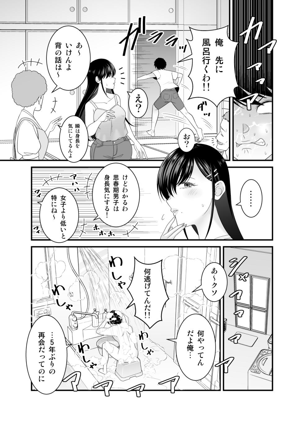 [Yuuki Kagoubutsu (Satou Yu-ki)] Kyonyuu-iro no Natsu ~Suunenburi ni Saikai shita Inaka no Onee-san to Asedaku Sex~ - Page 6