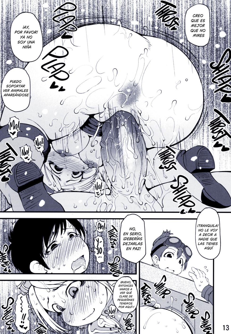 (C94) [Urakaryuu (Ibukichi)] La recepcionista sedienta de lujuria | Katsuyoku no Uketsukejou (Monster Hunter) [Spanish] [Sin censura] - Page 13