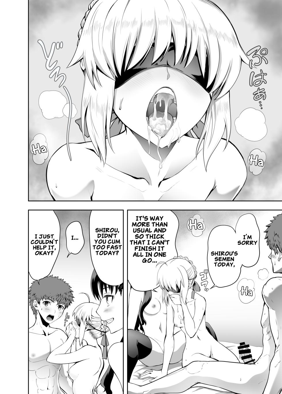 [CRAZY CLOVER CLUB (Kuroha Nue)] Saber Maniacs Shikaku o Shadan Suru to Hoka no Kankaku ga Togisumasareru to Iu no de Saber ni Mekakushi Play o Shite Moratta | Saber Maniacs Since they say that blocking your vision sharpens your other senses, I had Saber try some blindfold play (Fate/stay night) [English] [Digital] - Page 13