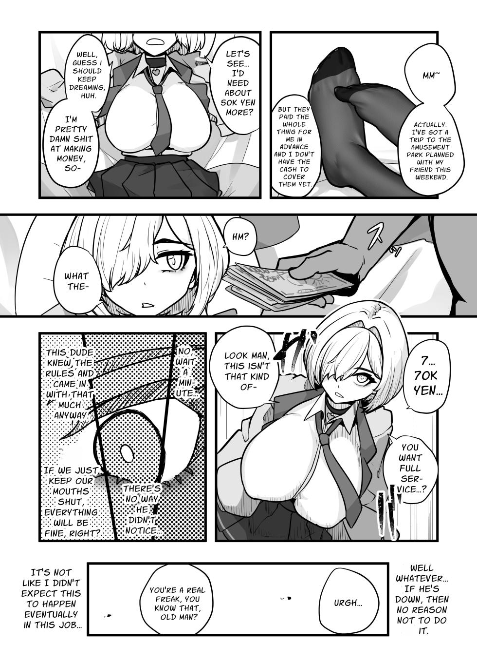[Nietzsche (Sukechi)] Aiso no Warui Haken Rifure Joshi ga Jitsu wa Nagachichi JK deshita | The Unsocialable Girl working at the Outcall Reflexology Salon is actually a JK with Huge Breasts [English] [ApricotJam] - Page 8
