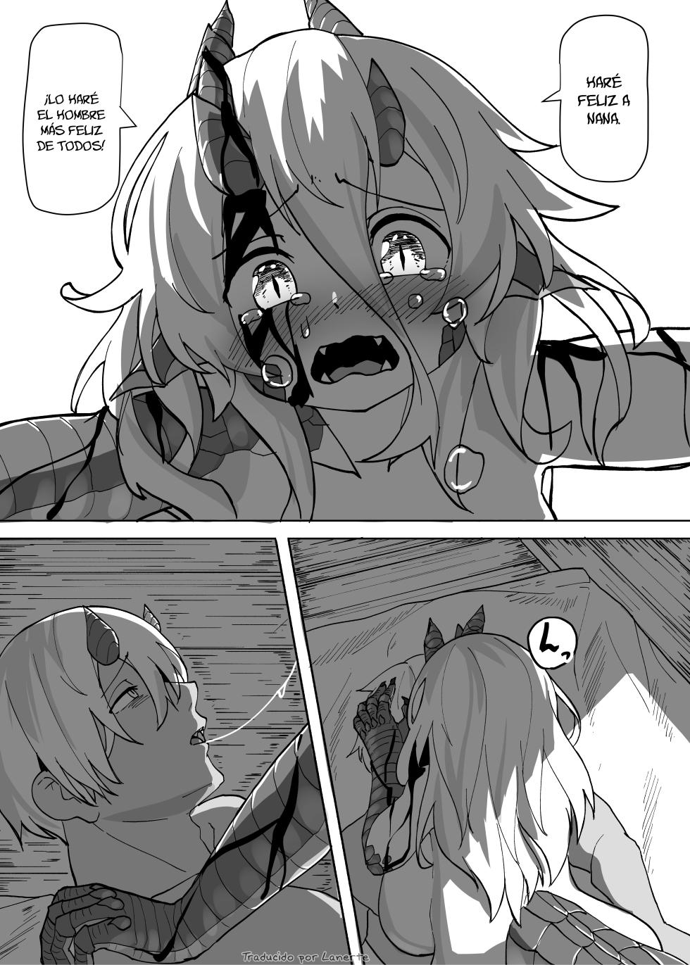 [Saikutsu Kichi (Kagarimachi Konatsu)] Ano Yoru ga Ichiban no Shiawase datta kara Hakugai Ryuu Musume to Genkai Koroshi-ya Jingo Wasurete Kemono Ecchi [Spanish] [Lanerte] [Digital] - Page 26