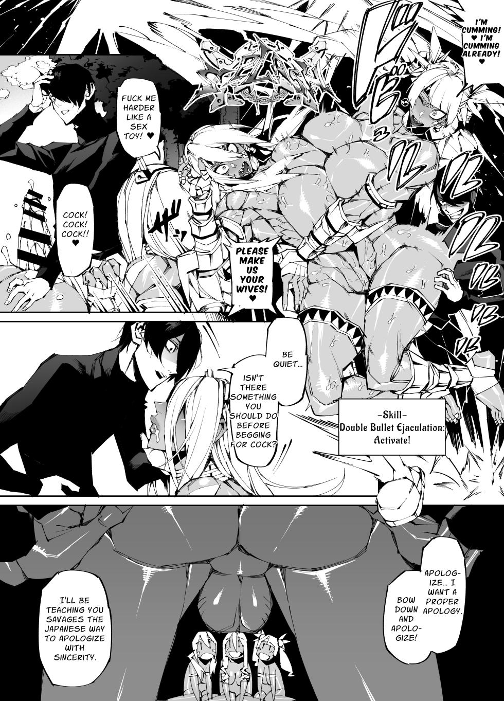 [Yakiniku Tabetei (Pobotto)] Kyokon Tensei -Seiki Shijou Shugi na Isekai ni Tensei shita no de Bakunyuu Bijo to Hame Makuri -Gyaru Amazon & Inran Sister Hen- | Big Dick Reincarnation ~Fuckin' Big Titty Babes in a Genital Supremacism World~ Amazoness & Nun [English] {Penguin Piper} - Page 20