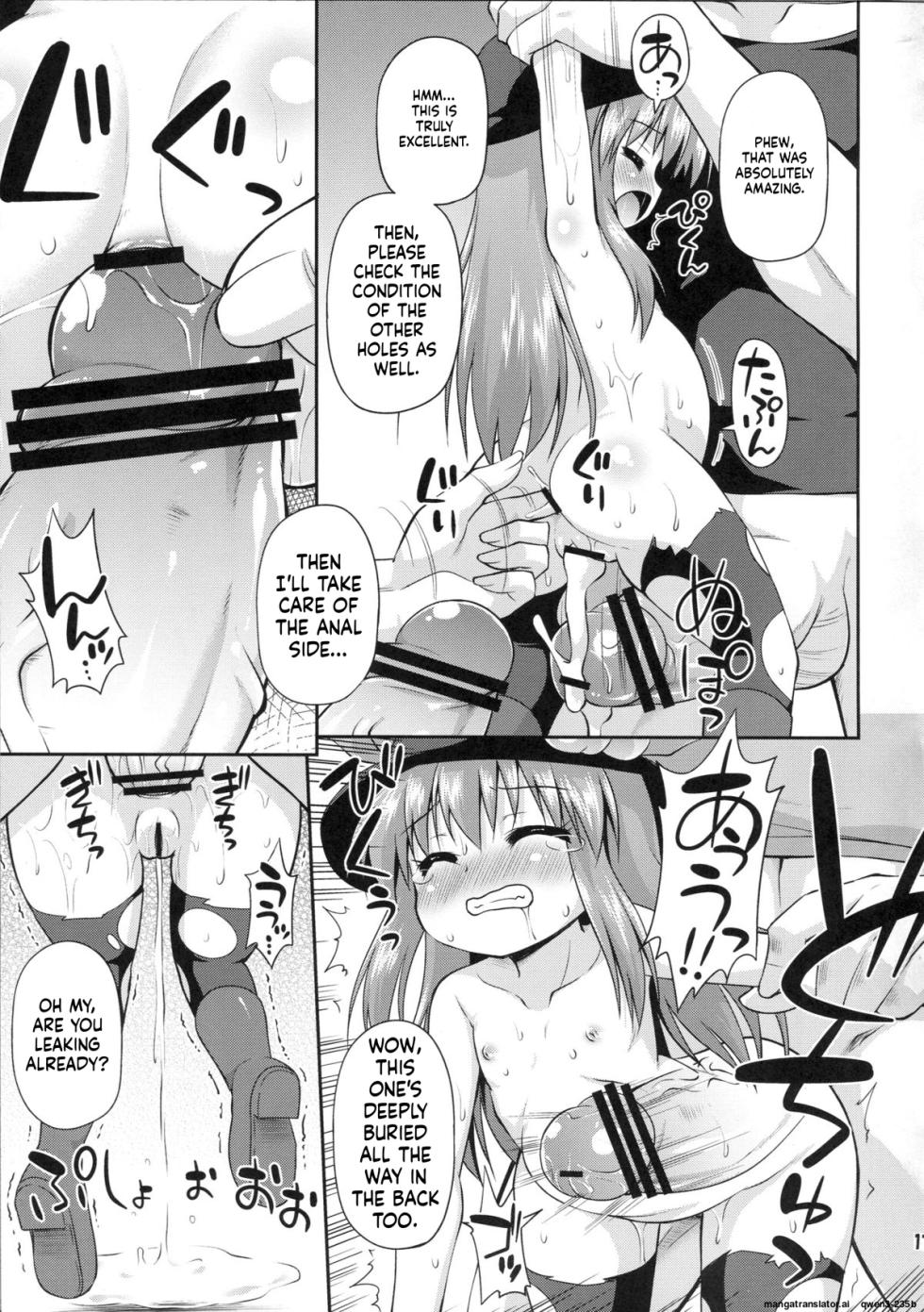 (Reitaisai 10) [Saihate-Kukan (Hino Hino)] Tenshi-chan to Shokushu Jikken!? - Tentacle experiment with Tenshi-chan!? | Tenshi-chan and the Tentacle Experiment!?  (Touhou Project) [English] [SCANMTL] - Page 16