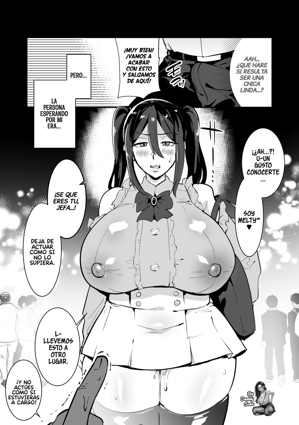[Nikujiru Shinkou (Fujun Nyuushi)] Wakazukuri Shite Kita Onna Joushi o Hameyou.｜Voy A Follarme A Mi Jefa Que Se Ha Vestido Para Parecer Más Joven. [Spanish] [BigDaddy Scan] - Page 4