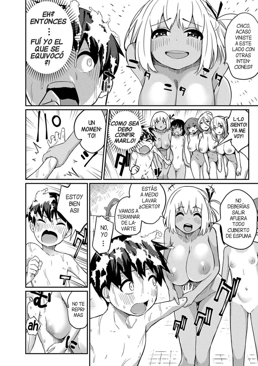 [Tamachi Sansaku] Boku no ikitsuke sentou ni konna onee-san shudan ga kuru nante | Jamas espere ver señoritas como estas en el mismo baño publico al que voy [Spanish] [Digital] [Decensored] [Harenchi no Fansub] - Page 7
