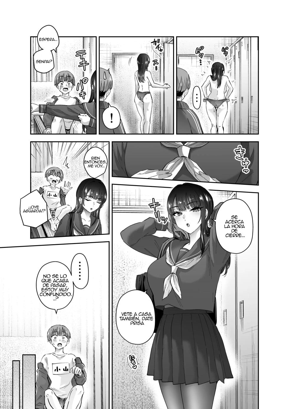 [Hanamaru Suke-san (Nuki Uron)] Jitsu wa Mutsuri Kyudo-bu no Senpai ga Ore ni Dake Ecchi o Shikakete Kuru! [Spanish] [Alfredo Vega] - Page 30
