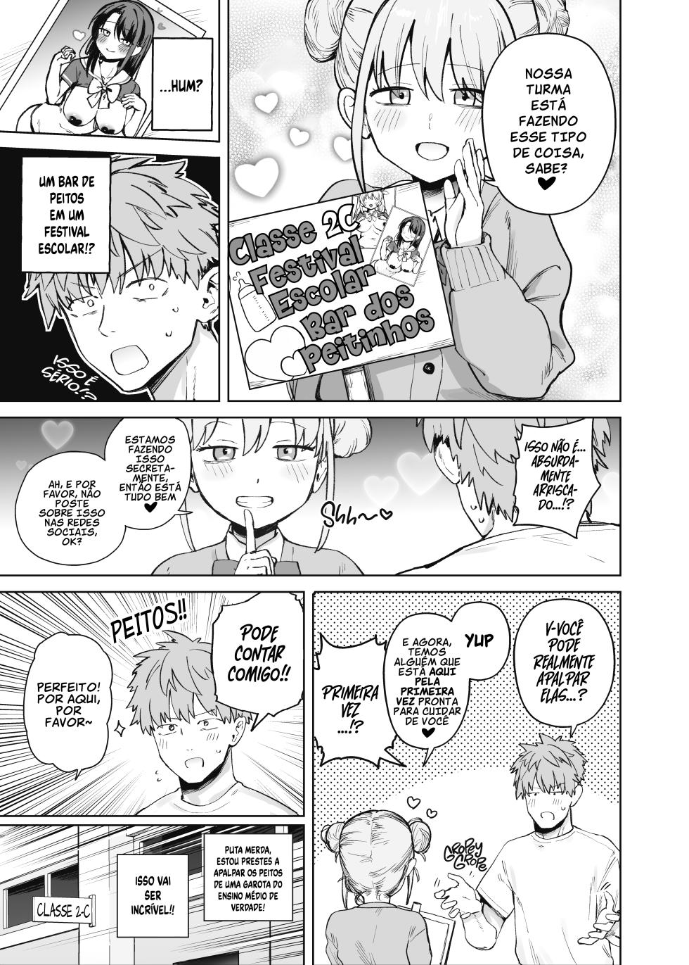 2-Nen C-Gumi Gakuen Oppabu No Cast Ni Imouto Ga Ita | Minha Irmãzinha era Parte do Bar dos Peitinhos da Classe 2-C no Festival Escolar [PT-BR] - Page 4