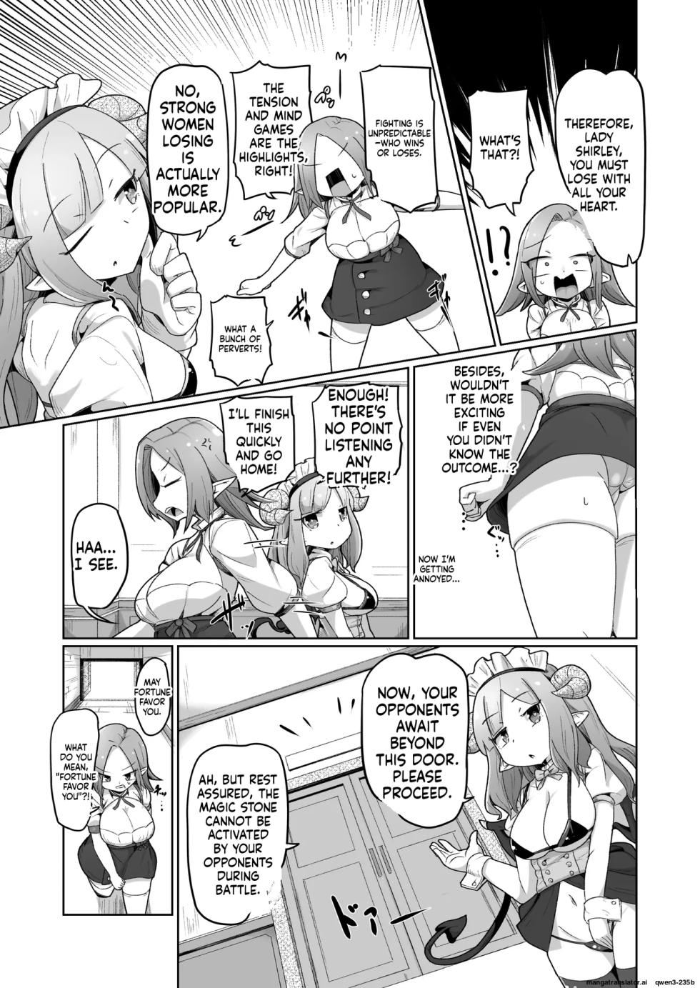 [Echie Kokufuku Aka (Monota)] Haiboku Show Colosseum 1 Kaisenme Tsuyo Tsuyo Majutsushi-chan VS Shintai Kaihatsu ga Tokuina Shou Akuma Succubus-chan (SCANMTL) - Page 9