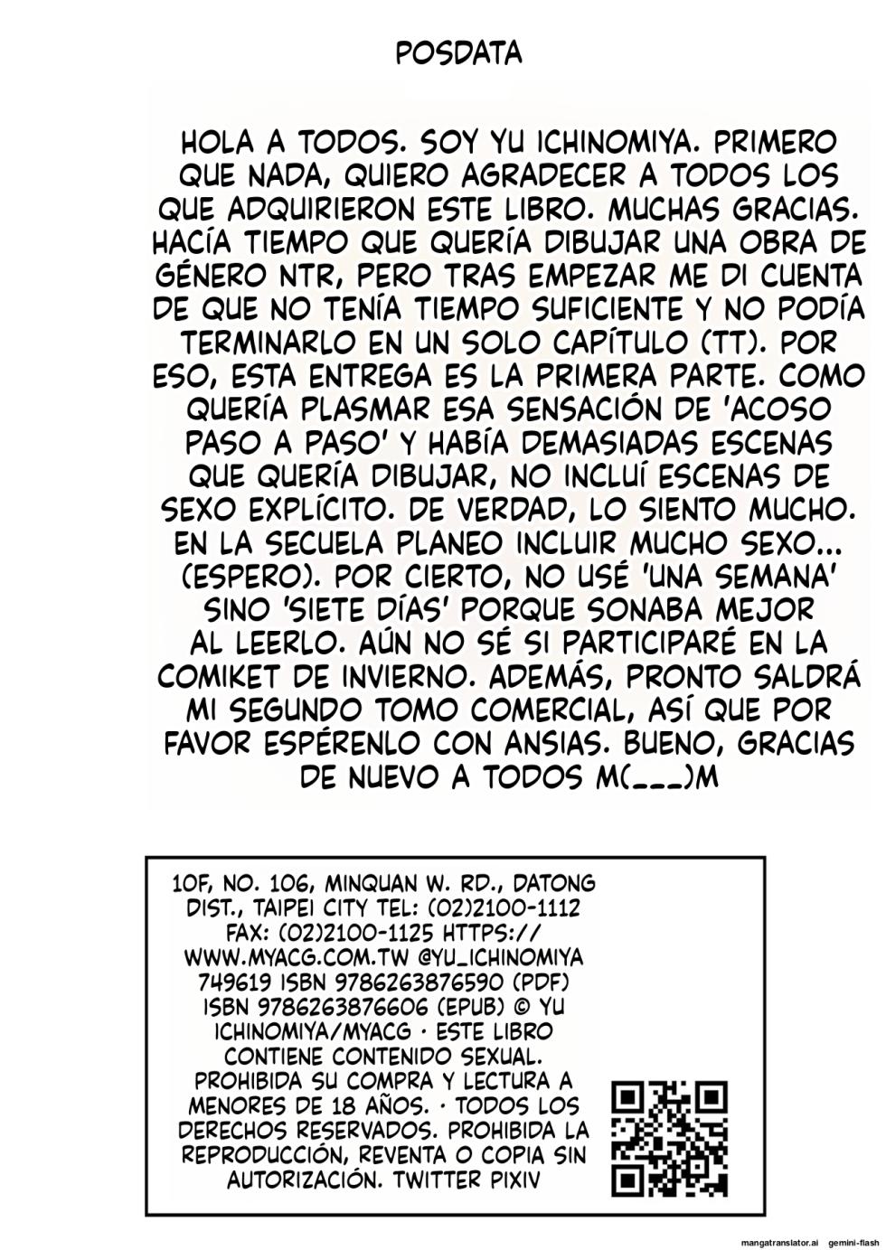 Siete días y siete noches cuando un amigo de la infancia de pechos grandes se acostaba con un chico malo (Parte I) - Page 38