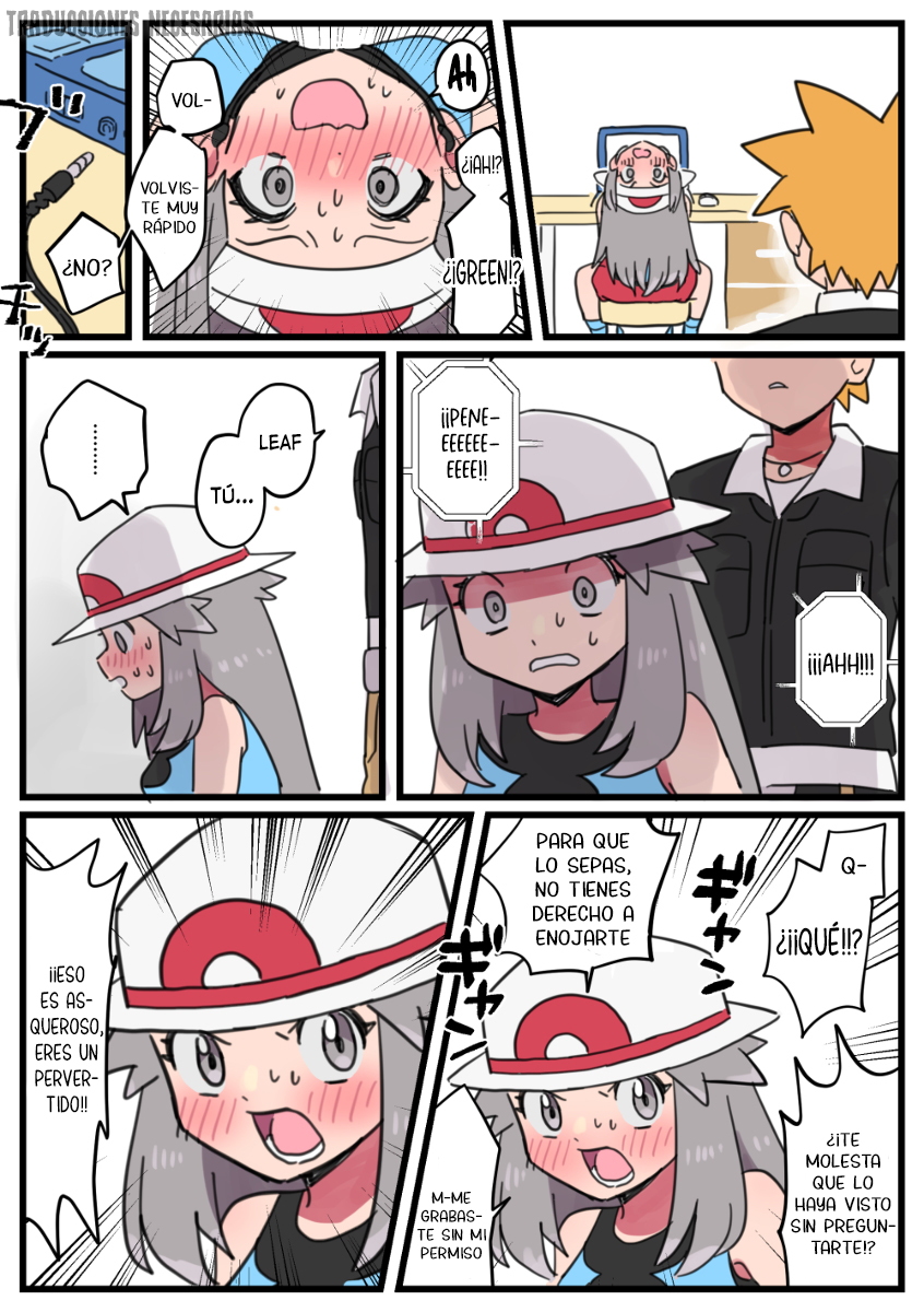 [Enoki] Onabare Shichatta Leaf-chan ga Green ni Oshioki Sareru Manga | Un manga sobre Leaf-chan siendo sorprendida masturbándose y siendo castigada por Green (Pokémon) [Spanish] [Traducciones necesarias] - Page 6
