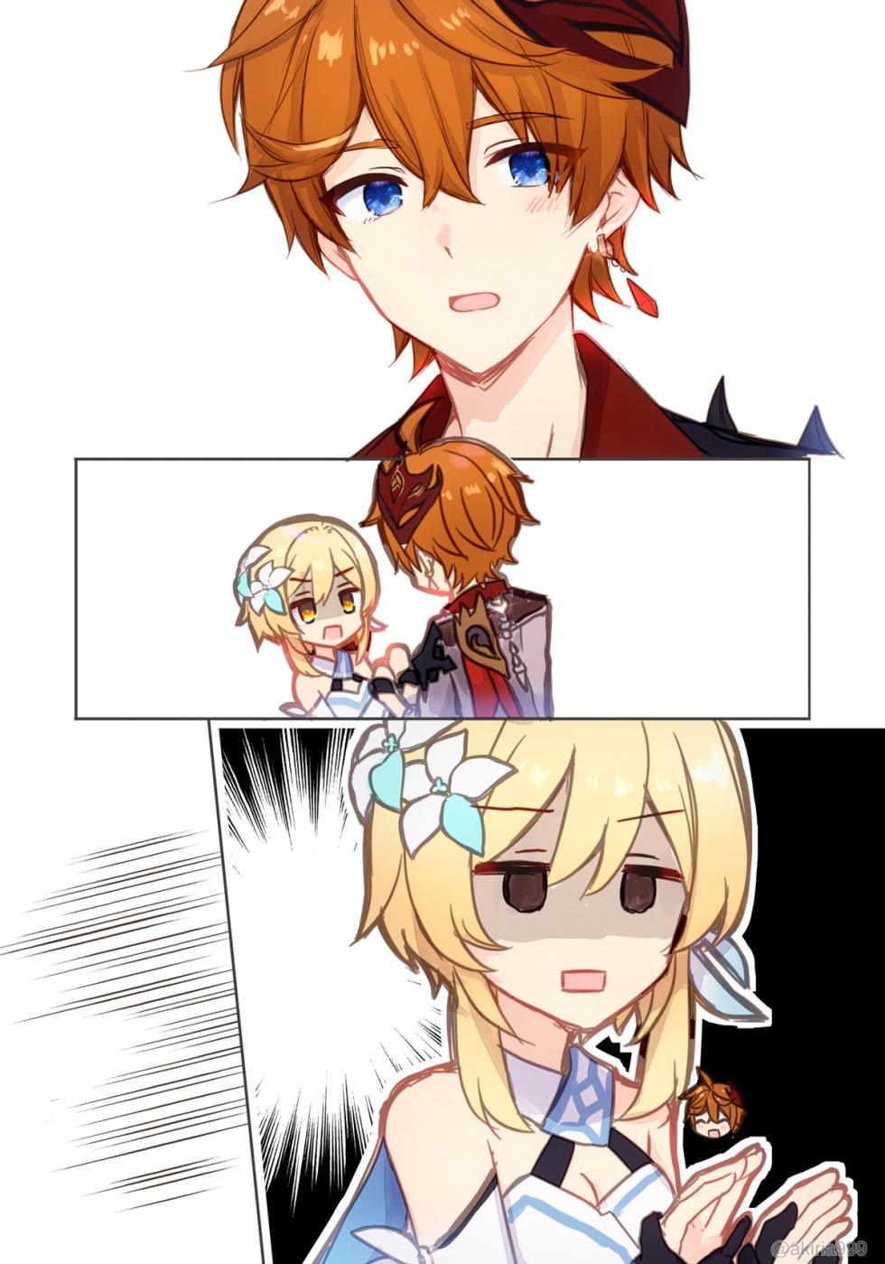 [Akitsuki Ria] Hotaru-chan ga Taru ni ecchi shouri ( ? ) suru rabukome manga (Genshin Impact) | 荧在色色对决中战胜达达利亚（？）的恋爱喜剧漫画 [Chinese] [倫倫倫个人汉化] - Page 16