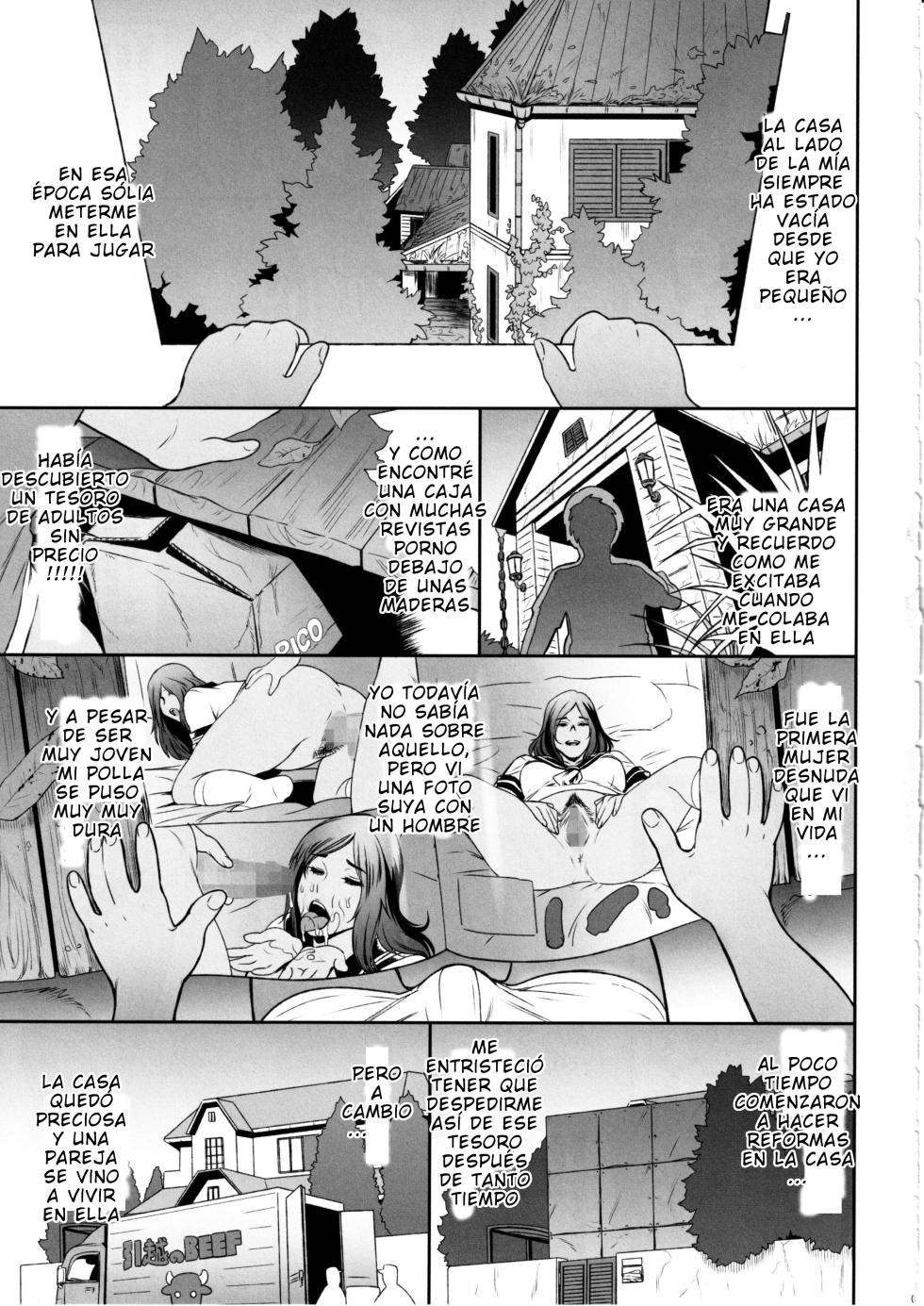 (C97) [Niku Ringo (Kakugari Kyoudai)] Nihon Otonari no Oku-sama no Himitsu [Spanish] - Page 4