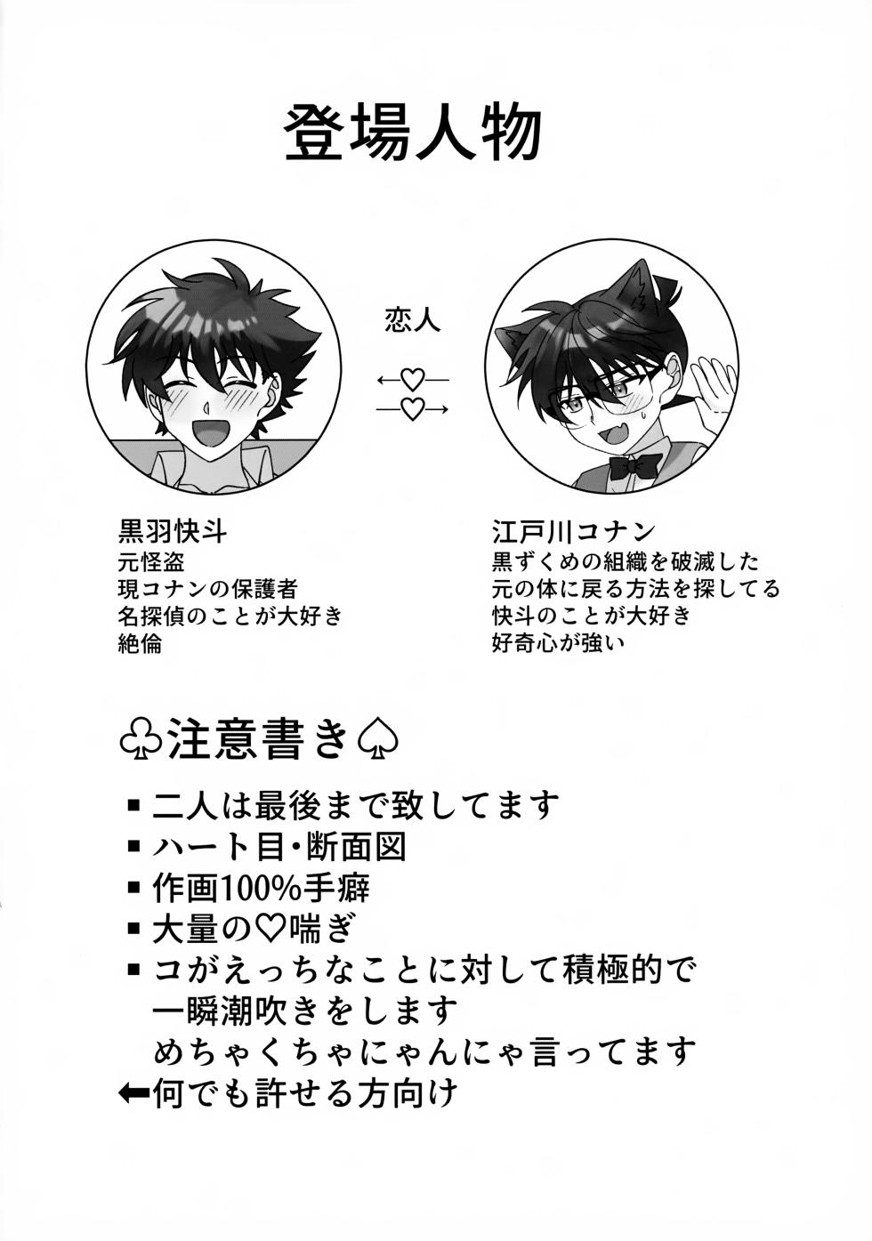 (Koi no Kaishingeki DR2024) [mL (Keiryou Cup)] Meow? Meow, Meow! (Detective Conan) - Page 3