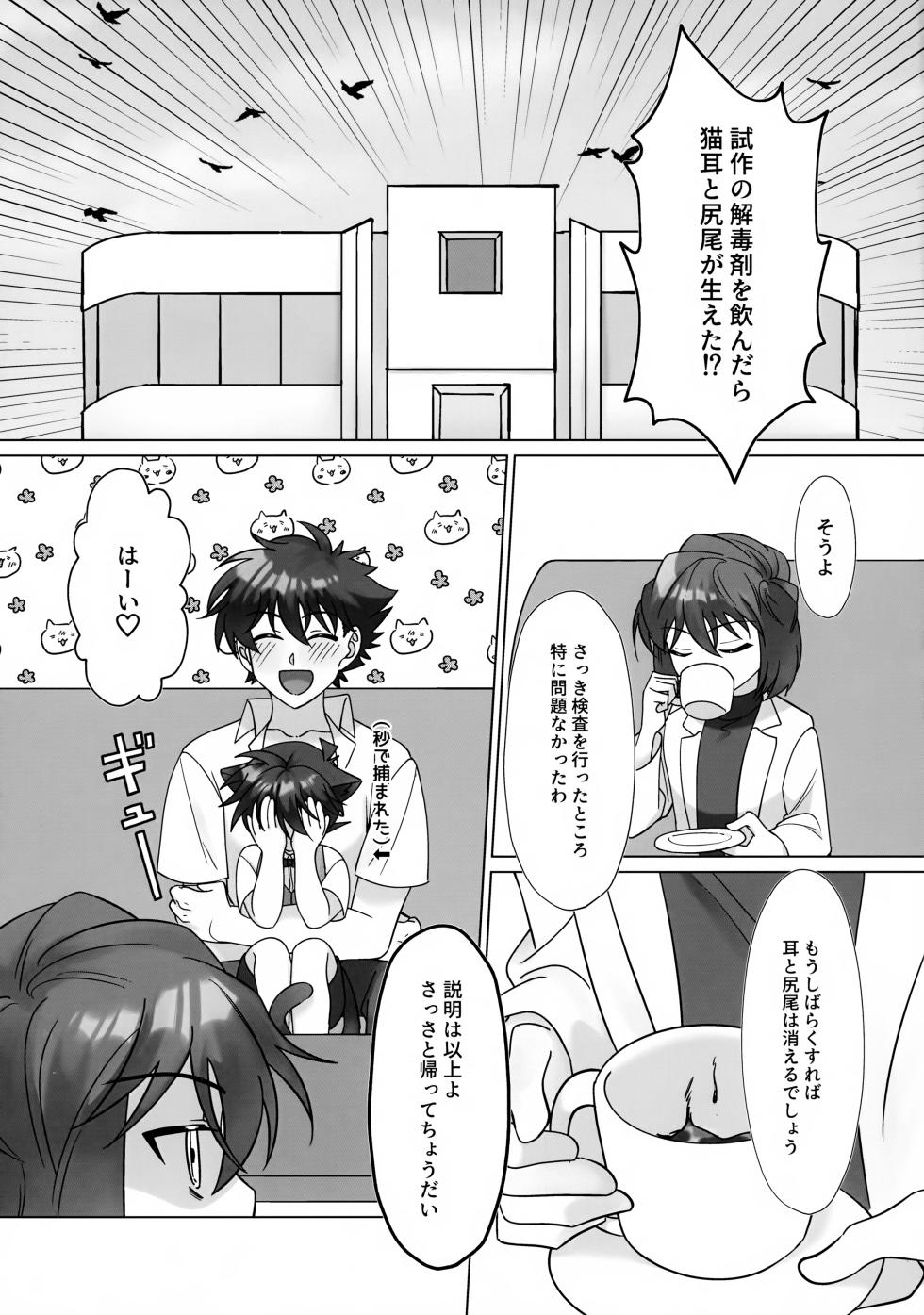 (Koi no Kaishingeki DR2024) [mL (Keiryou Cup)] Meow? Meow, Meow! (Detective Conan) - Page 4