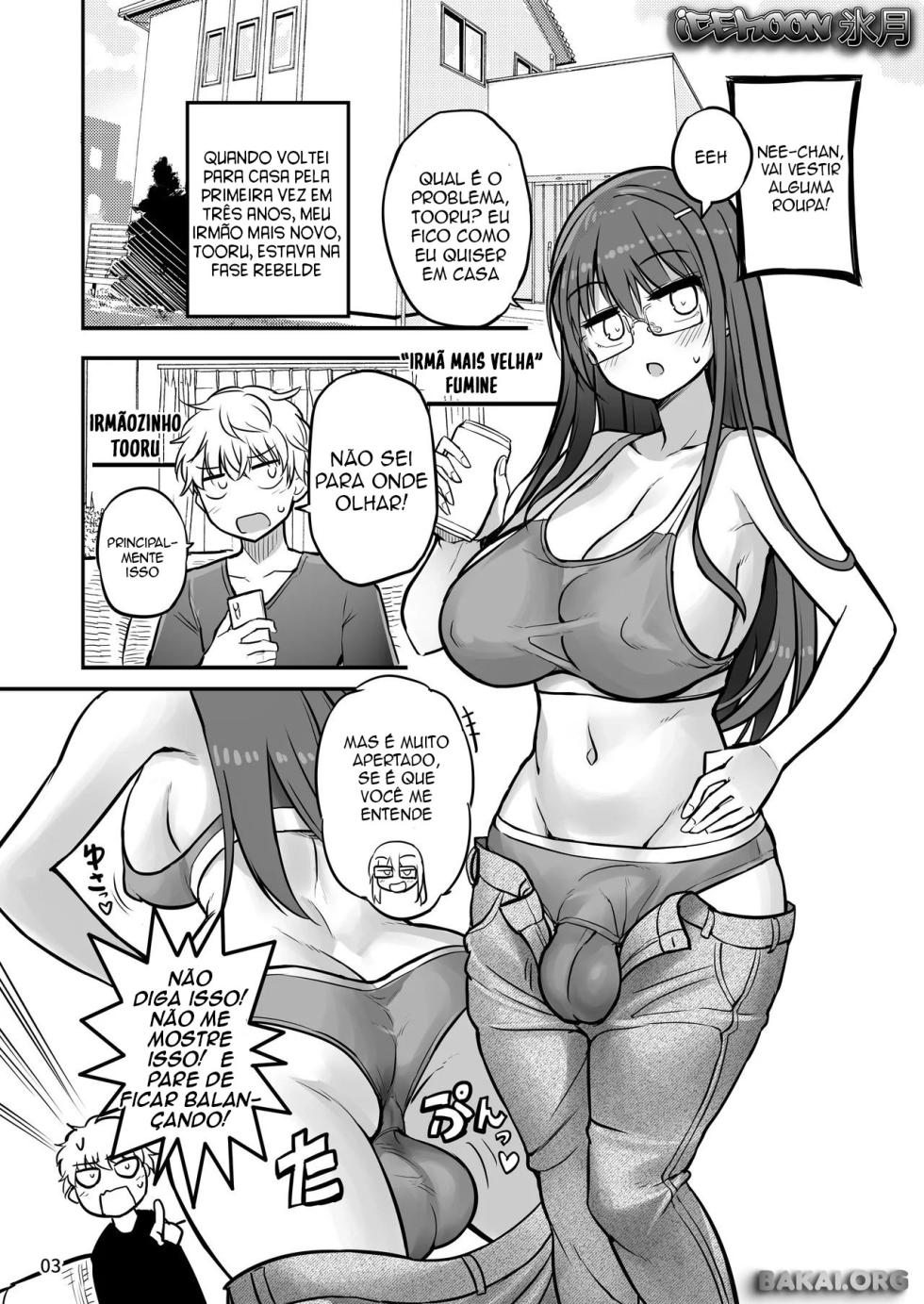 [Efuya (Messy)] Futanari Nechan to Isshoni Daso!! [Portuguese-BR] [Bakai.org] [Digital] - Page 3