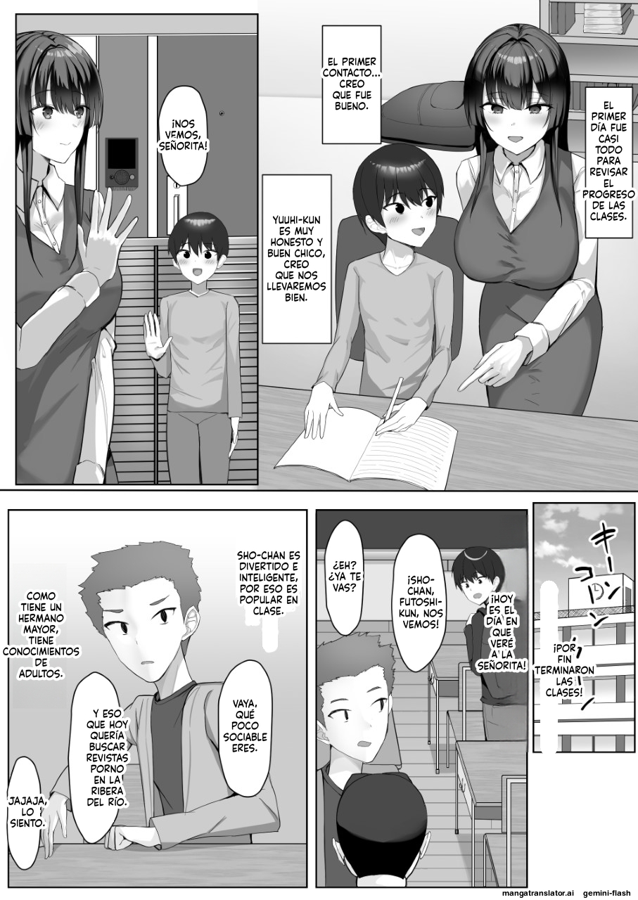 [Tamanohousa] Boku ga Saki ni Suki datta Kateikyoushi no Onee-san ga Tomodachi ni Yokodori Sareteta [Spanish] - Page 6