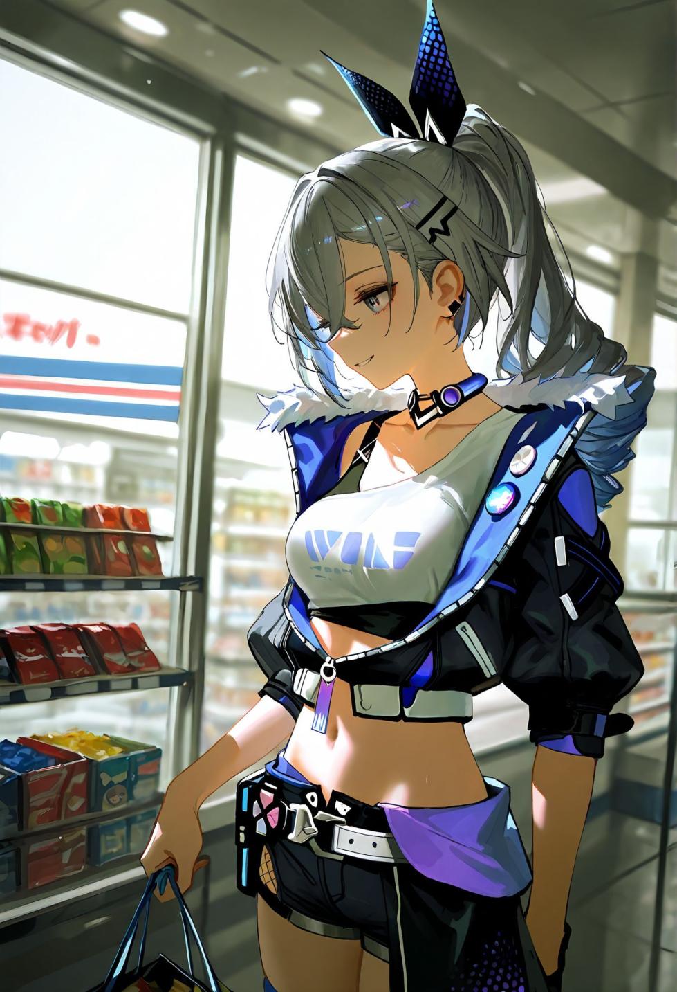 【星柱力】 コンビニで物を盗んだ銀狼、罰を受けなければならない [AI Generated] - Page 2