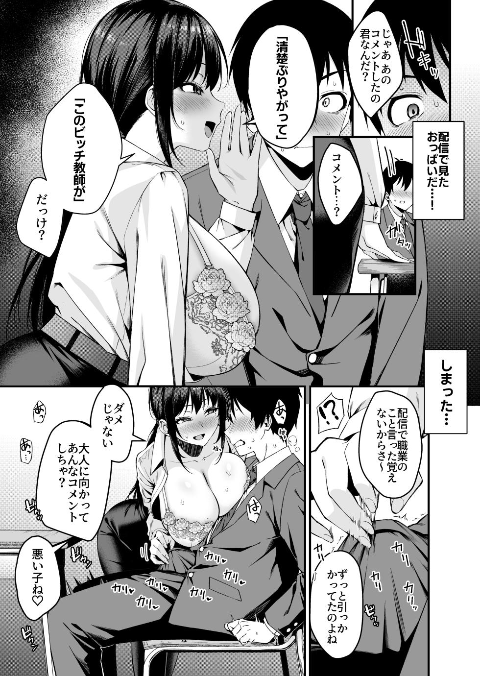[Umour] Boku no Sensei wa Ero Haishinsha no Naka no Hito. ~Kanbotsu Chikubi o Hojiri nagara Ani-goe Zetchou shi makuru 23-sai Tannin Jokyoushi~ - Page 8