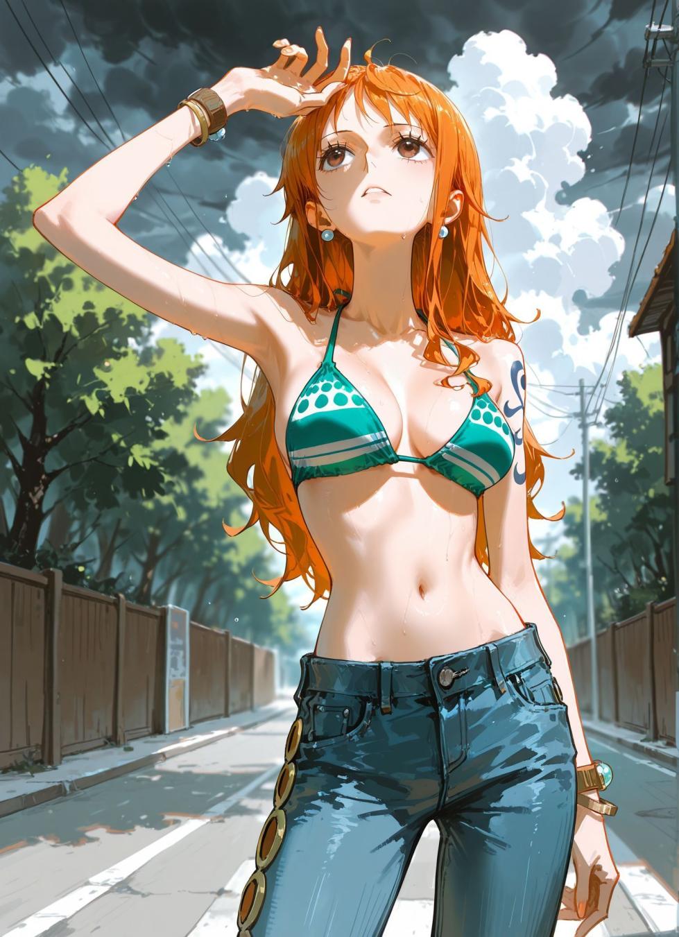 【星柱力】ナミ、男湯に挑戦  [AI Generated] - Page 3