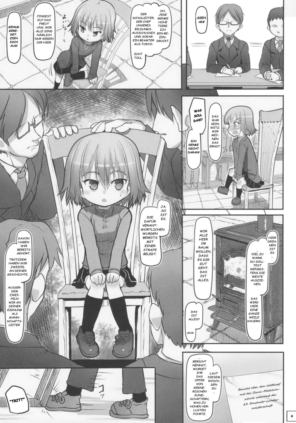 (C84) [Kuromahou Kenkyuujo (wizakun)] Siberia - Hi no Ataranai Kyoushitsu de Hoshuu 25 Nichi (Girls und Panzer) [German] [Decensored] - Page 6