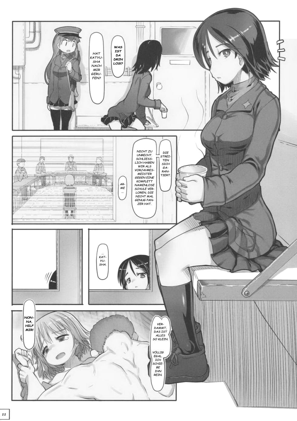 (C84) [Kuromahou Kenkyuujo (wizakun)] Siberia - Hi no Ataranai Kyoushitsu de Hoshuu 25 Nichi (Girls und Panzer) [German] [Decensored] - Page 11