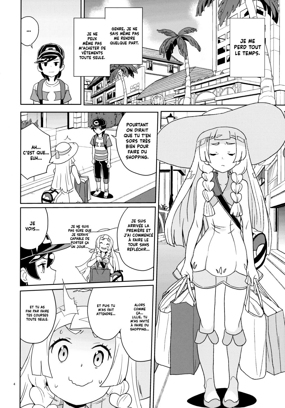 (C94) [Zenra Restaurant (Heriyama)] Lillie to Sun no Saimin Daisakusen - L'aventure hypnotique de Lillie et Elio (Pokémon Sun and Moon) [French] [Decensored] {Hadess} {Les Poroïniens} - Page 4