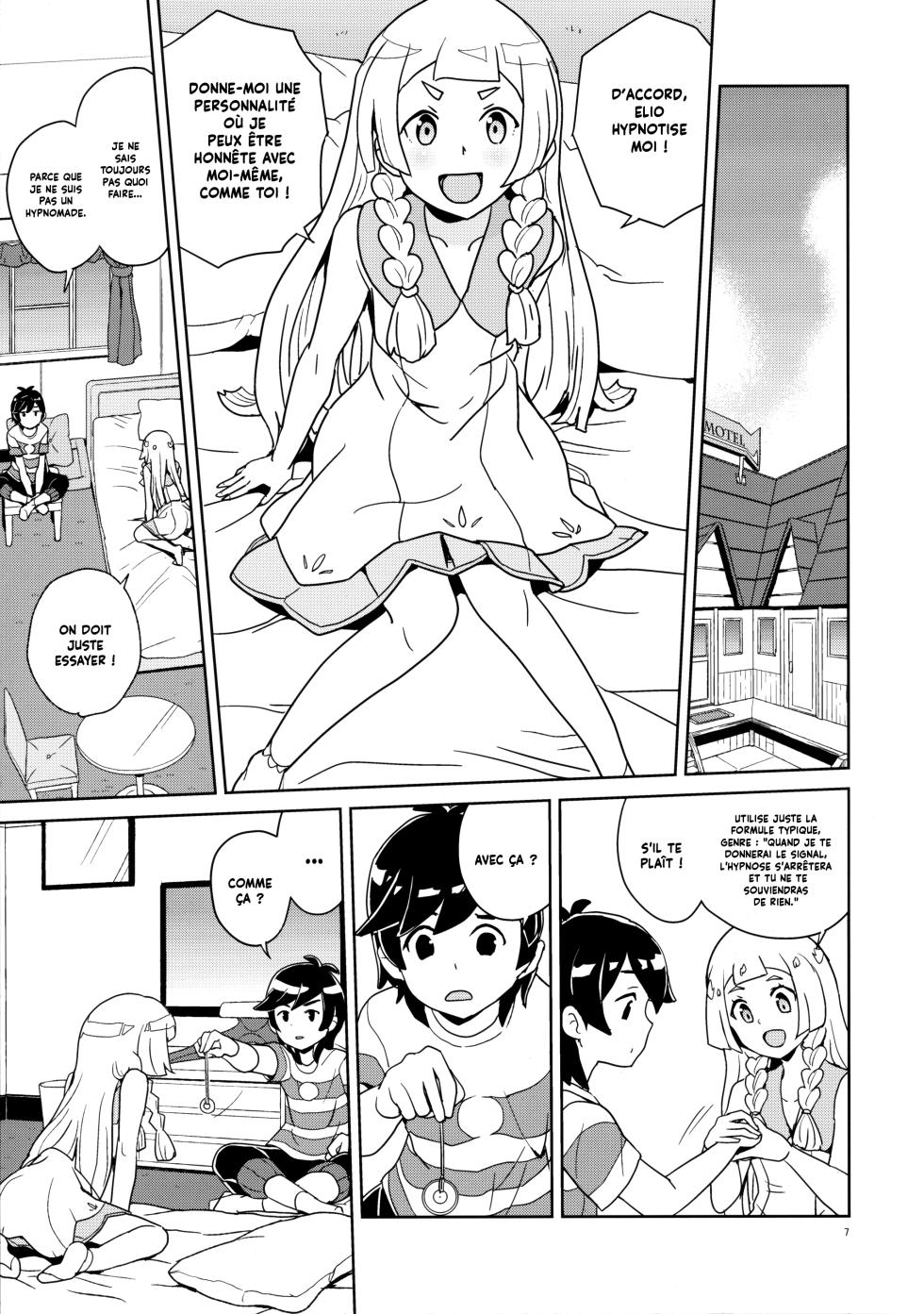 (C94) [Zenra Restaurant (Heriyama)] Lillie to Sun no Saimin Daisakusen - L'aventure hypnotique de Lillie et Elio (Pokémon Sun and Moon) [French] [Decensored] {Hadess} {Les Poroïniens} - Page 7