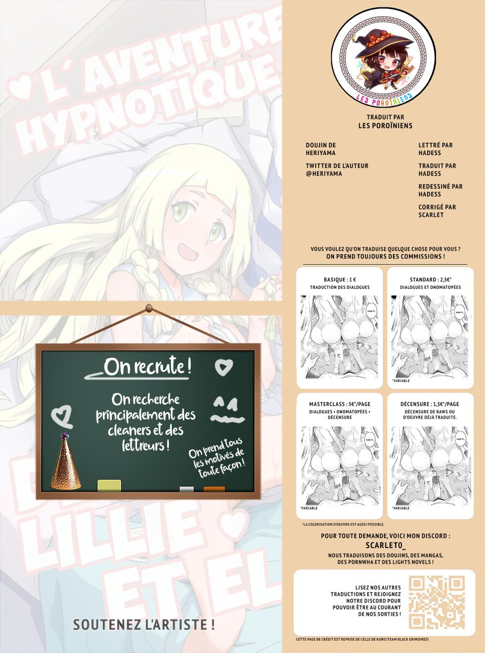 (C94) [Zenra Restaurant (Heriyama)] Lillie to Sun no Saimin Daisakusen - L'aventure hypnotique de Lillie et Elio (Pokémon Sun and Moon) [French] [Decensored] {Hadess} {Les Poroïniens} - Page 32