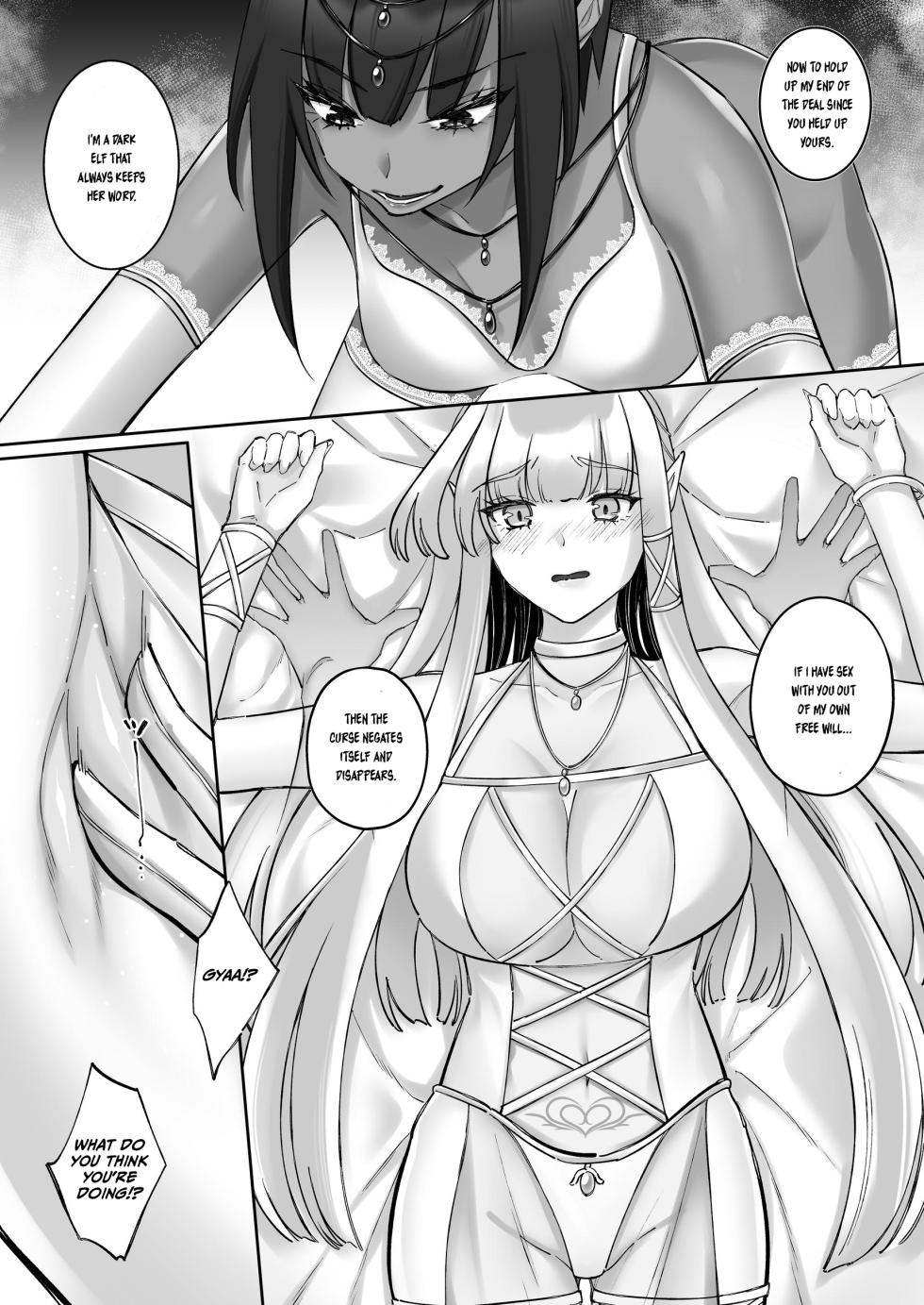 [Seika Kairaku Shoten (Chocomint)] Elf Kanraku ~Elf ni Ecchi na Inmon o Tsukete Les Ochi Saseru~ [English] [Digital] - Page 34