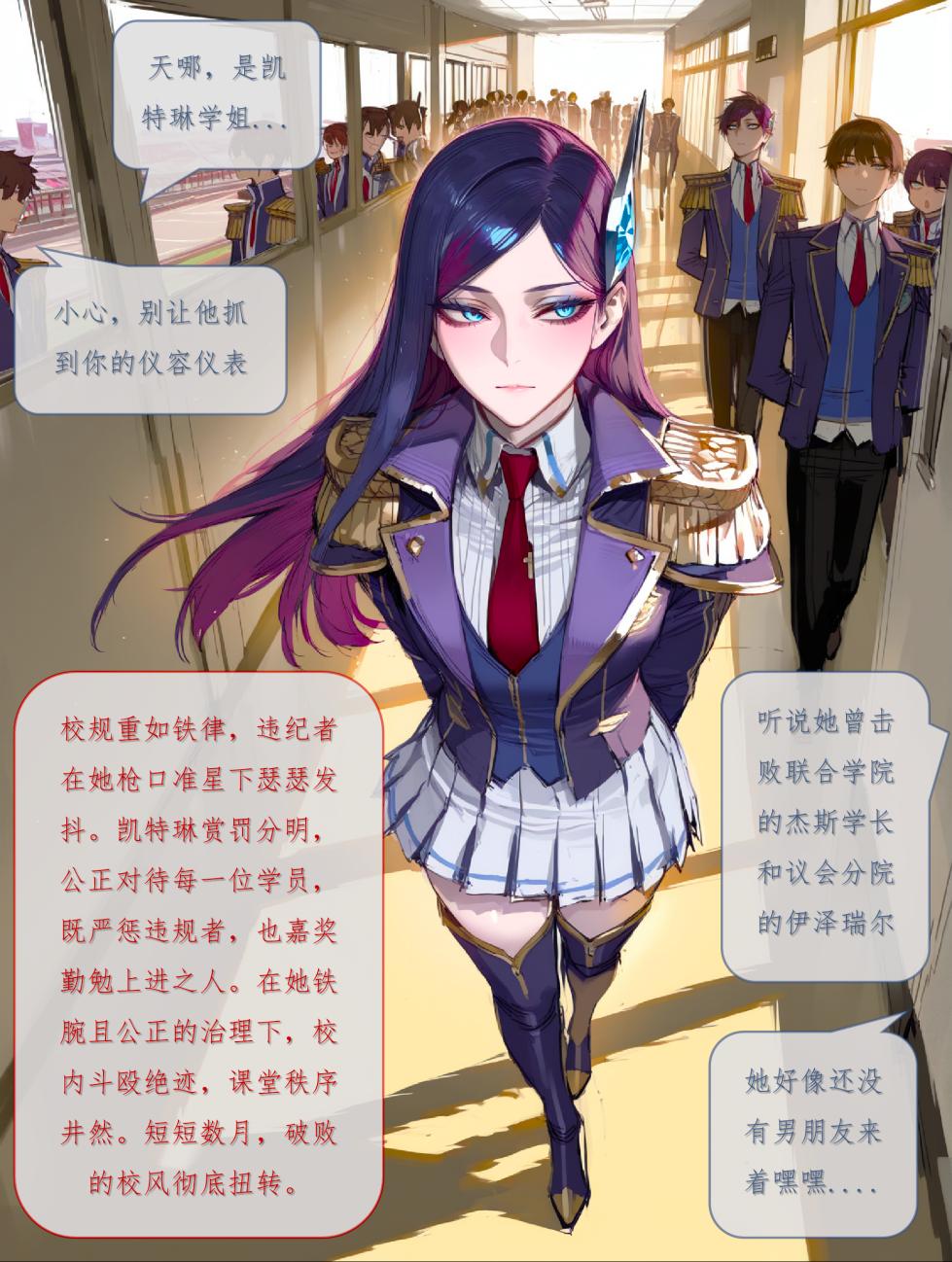 [Bilibili格温酱]❤️战斗学院凯特琳的雌堕秩序❤️(英雄联盟漫画) [AI Generated] - Page 2