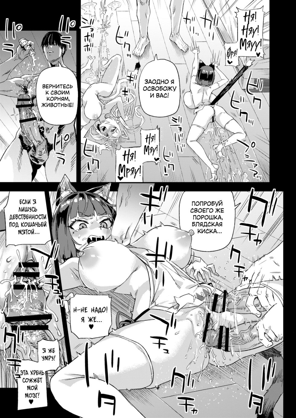 [Fatalpulse (Asanagi)] Nekozoku Musume wa Ningen o Kau. - CAT GIRLS KEEP A HUMAN | Членораб для Кошкодевочек [Russian] [ayana-trans] [Digital] - Page 36