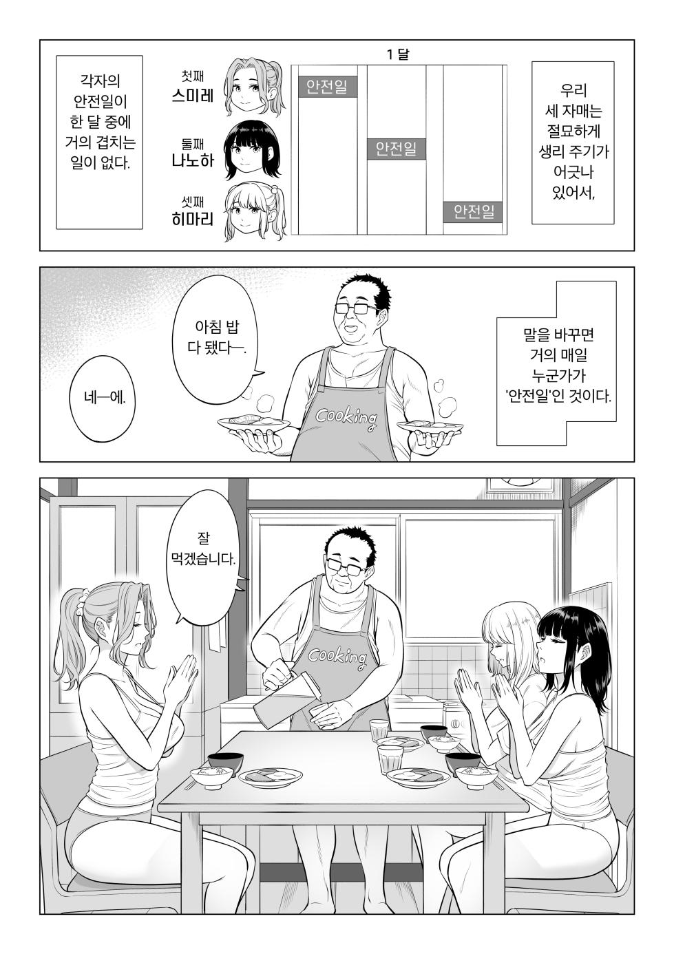 [Date Roku] Ogifu-san no Seiyoku Shori wa Watashi tachi Sanshimai no Mochi mawari | 의붓아버지의 성욕처리는 우리들 세 자매의 로테이션 [Korean] - Page 10
